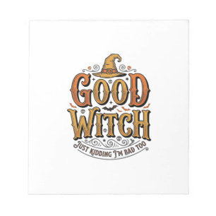 Bloc-note Conception de typographie Halloween sorcière genti