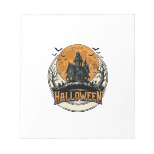 Bloc-note Conception de vecteur de maison hantée Halloween v