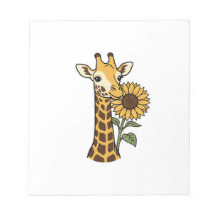 Bloc-note Conception de vecteur de tournesol de girafe vinta