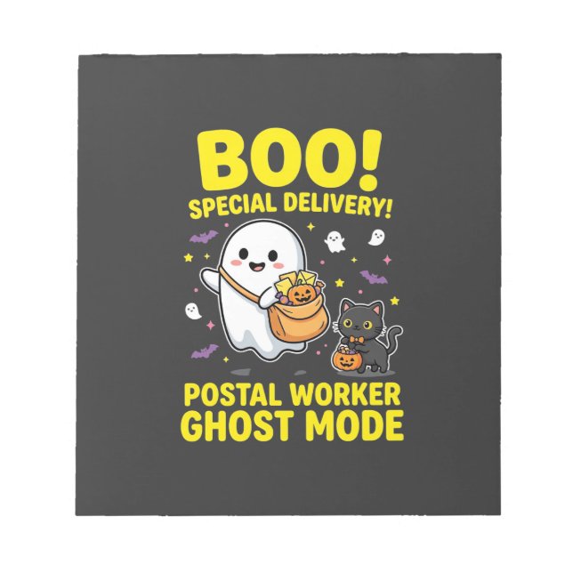 Bloc-note Conception d'Halloween pour les travailleurs posta (Devant)