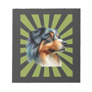 Bloc-note Conception graphique rétro Border Collie Sunburst
