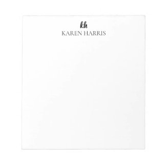 Bloc-note Conception moderne personnalisée Initiales et nom