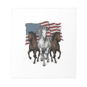 Bloc-note Conception vectorielle de chevaux courant patrioti