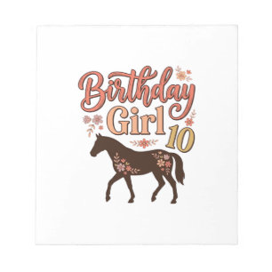 Bloc-note Conception vectorielle florale de cheval 10 pour f
