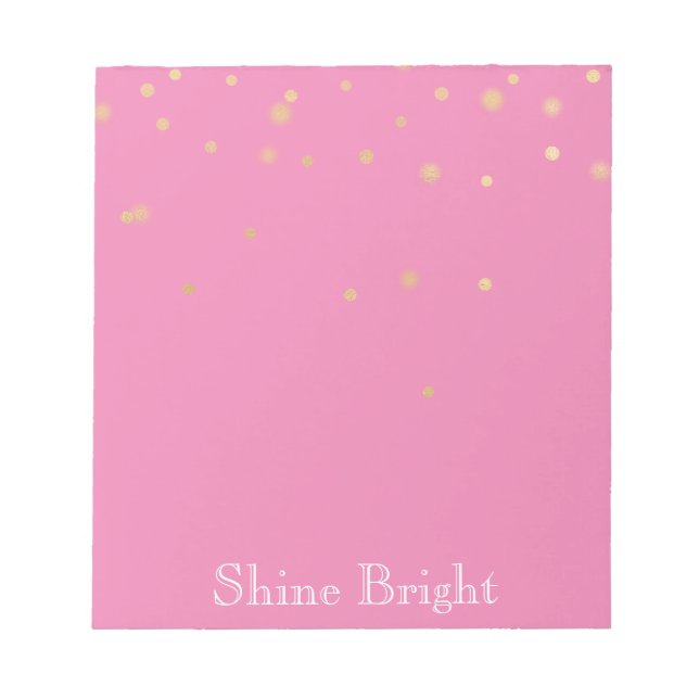 Bloc-note Confetti en or rose (Devant)