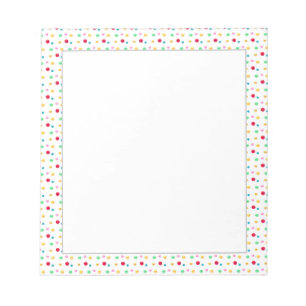Bloc-note Confettis multicolores sur fond blanc simple