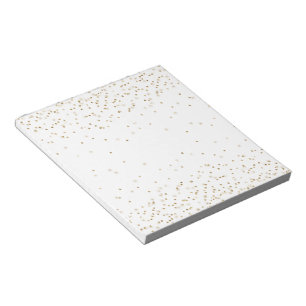 Bloc-note Confettis pailletés or blanc scintillent