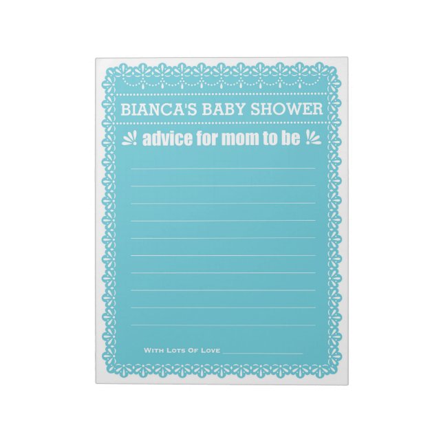 Bloc-note Conseil pour maman être Papel bleu Baby shower Pic (Tourné)