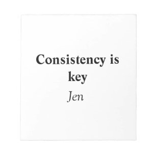 Bloc-note Consistency is key add your name text image  poste