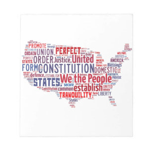 Bloc-note Constitution des Etats-Unis dans la forme des