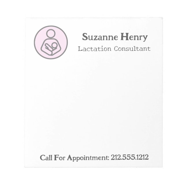 Bloc-note Consultant en lactation Allaitement de bébé (Devant)
