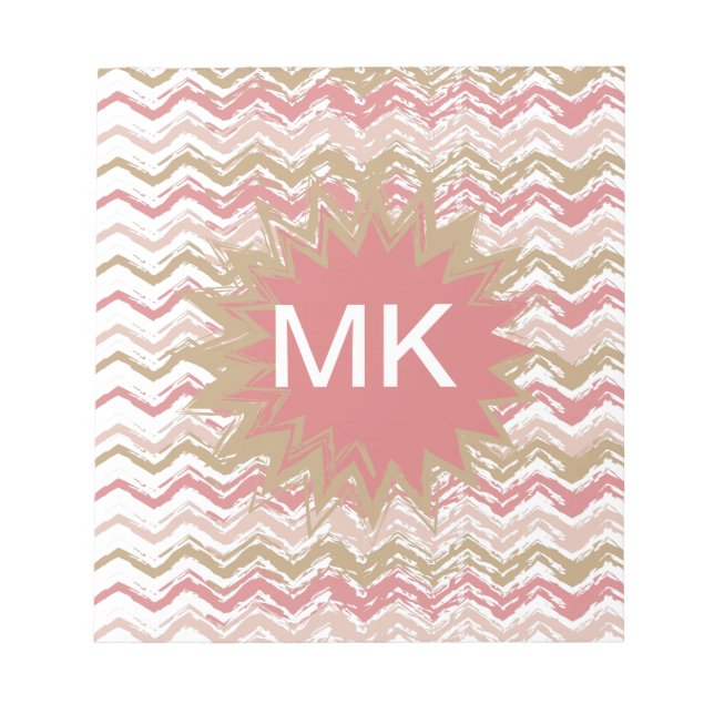 Bloc-note Coral Spice Scribble ZigZag Chevron Motif (Devant)
