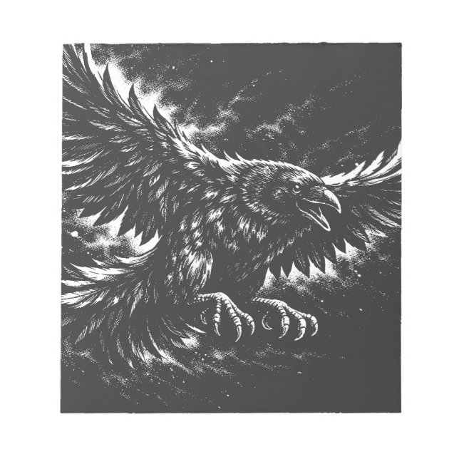 Bloc-note Corbeau gothique – par BurnsInHell (Devant)