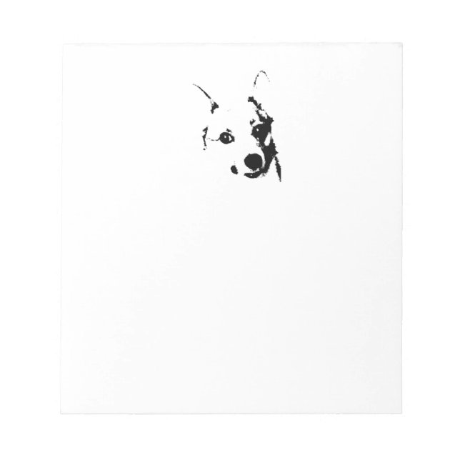 Bloc-note Corgi Chien noir et blanc - croquis (Devant)