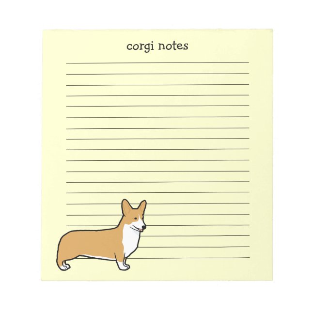 Bloc-note Corgi gallois mignon Pembroke (Devant)