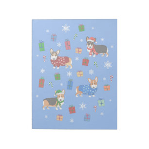 Bloc-note Corgis de Noël mignons en Casquette et pulls