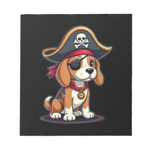 Bloc-note Costume de pirate Beagle Drapeau Jolly Roger Crâne
