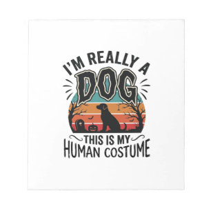 Bloc-note Costume Humain Chien Drôle Halloween Vintage Chien