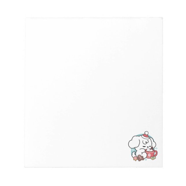 Bloc-note Cosy Puppy Dreams - Chocolat chaud et Noël (Devant)