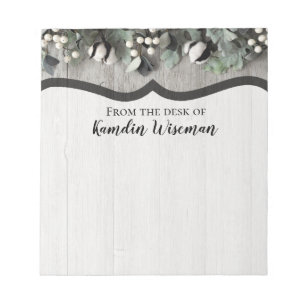 Bloc-note coton Notepad personnalisé plante berries laine de