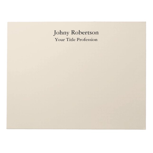 Bloc-note Couleur amande Plain élégant professionnel moderne (Devant)