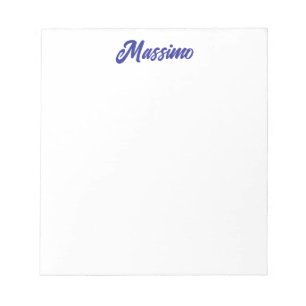 Bloc-note Couleur bleu profond calligraphie moderne simple d