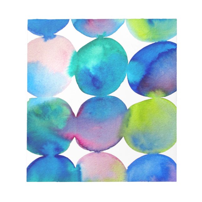 Bloc-note Couleur cool bleu aquarelle art abstrait (Devant)