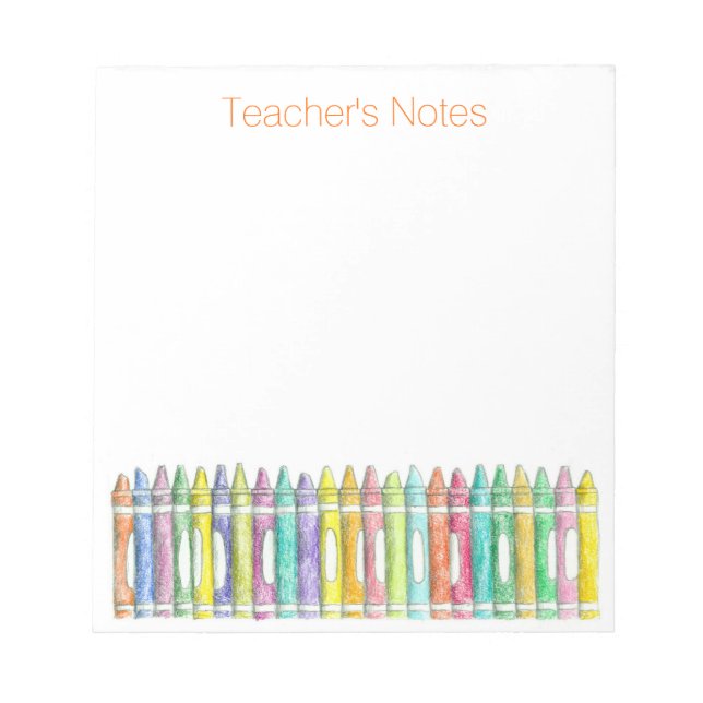 Bloc-note Couleur de l'école Crayons Notes de l'enseignant (Devant)