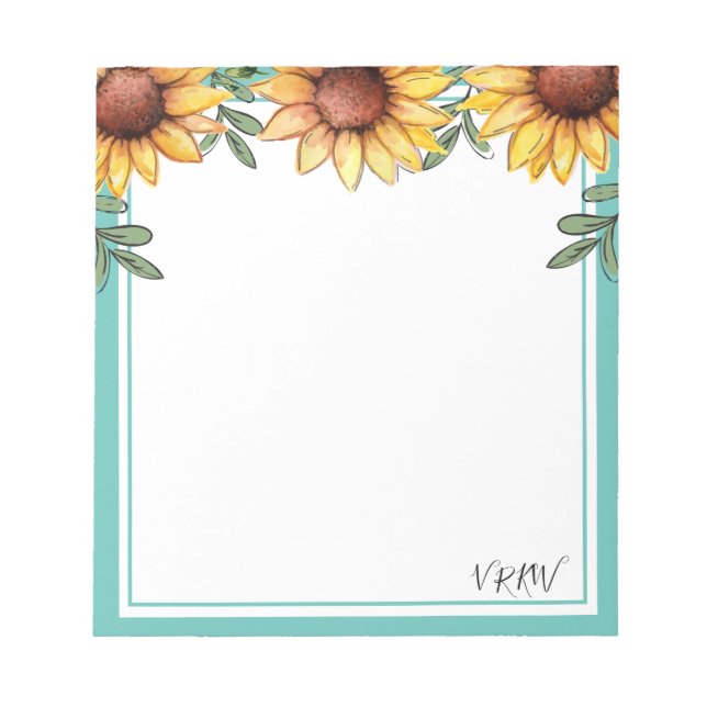 Bloc-note Couleur de tournesol Monogramme (Devant)