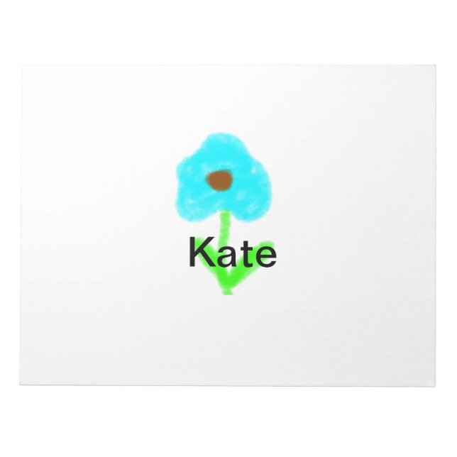 Bloc-note Couleur d'eau bleu vert ajouter votre nom texte pe (Devant)