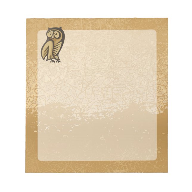 Bloc-note Couleur du symbole de hibou (Devant)