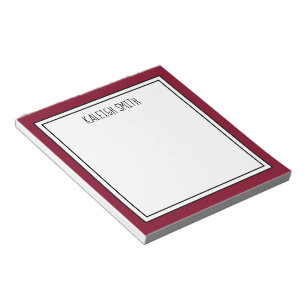 Bloc-note Couleur modifiable Burgundy Rouge blanc personnali