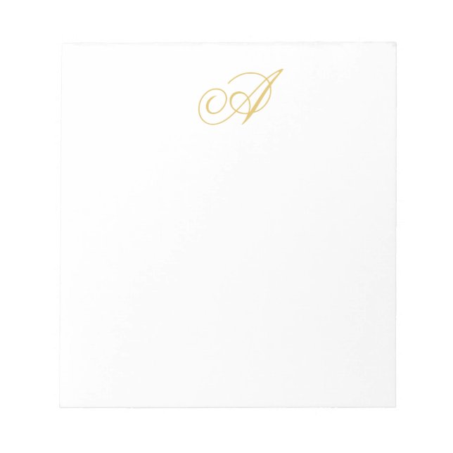 Bloc-note Couleur Or Monogramme Classique Initiales Professi (Devant)