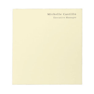 Bloc-note Couleur Pastel Crème Minimaliste Moderne Nom Simpl