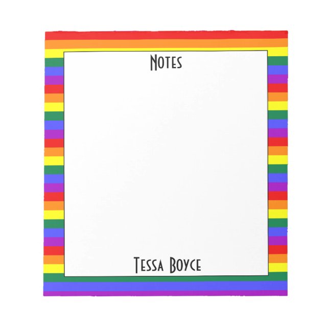 Bloc-note Couleurs de la fierté LGBTQ Gay pride monogrammes (Devant)