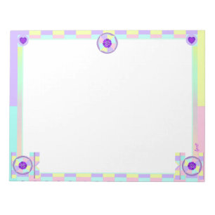 Bloc-note Couleurs pastel & coeurs violets battre