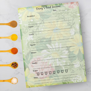 Bloc-note Country Floral Food Journal - Journal des repas te