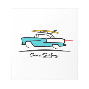 Bloc-note Coupe Chevy Hardtop 1955 Gone Surfing