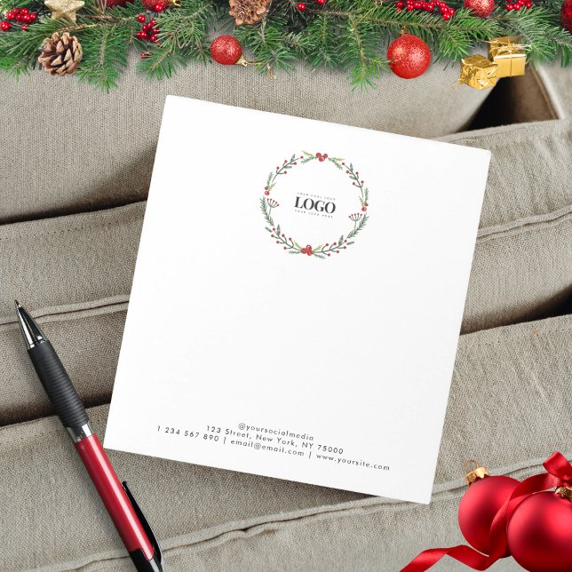 Bloc-note Courrier de Noël - Logo d'entreprise personnalisé  (Créateur téléchargé)