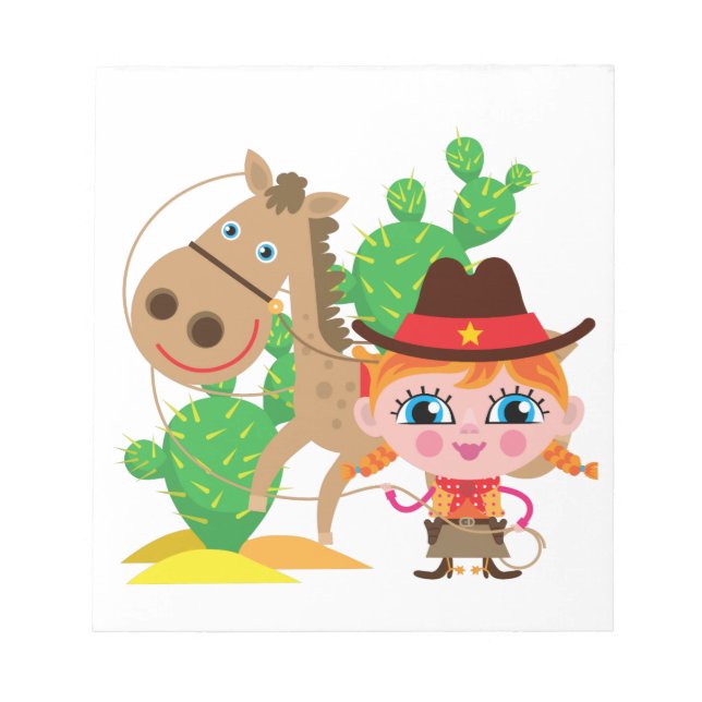 Bloc-note Cow-girl et cheval (Devant)