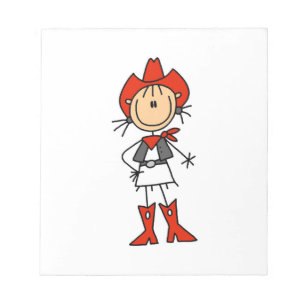 Bloc-note Cowgirl en T-shirts rouges et Cadeaux