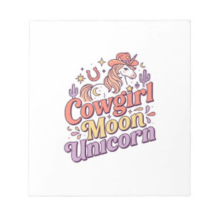 Bloc-note Cowgirl Licorne Lune Licorne Marchandise Fantaisis