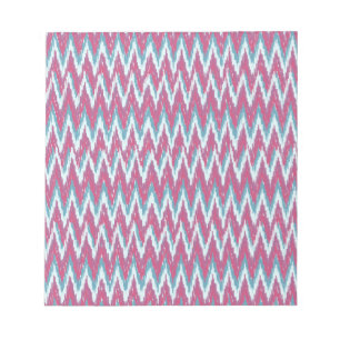 Bloc-note Cranberry et Turquoise Motif iKat ZigZag