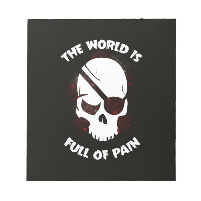 Bloc-note Crâne Halloween noir foncé (Devant)