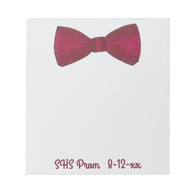 Bloc-note Cravate Bow Bowtie Prom Wedder Favoriser le Bloc-n (Devant)
