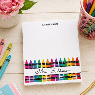 Bloc-note Crayon arc-en-ciel pour appréciation des enseignan
