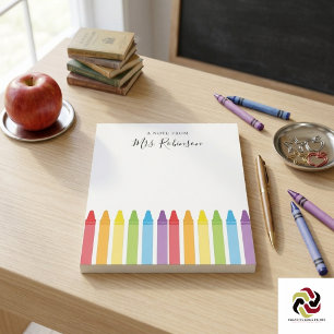 Bloc-note Crayon arc-en-ciel pour l'appréciation des enseign