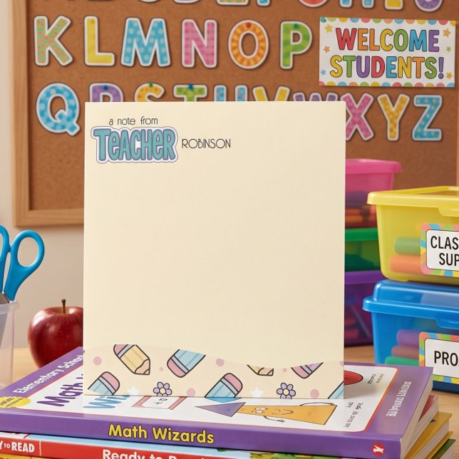 Bloc-note Crayon rétro pour appréciation des enseignants  (Créateur téléchargé)