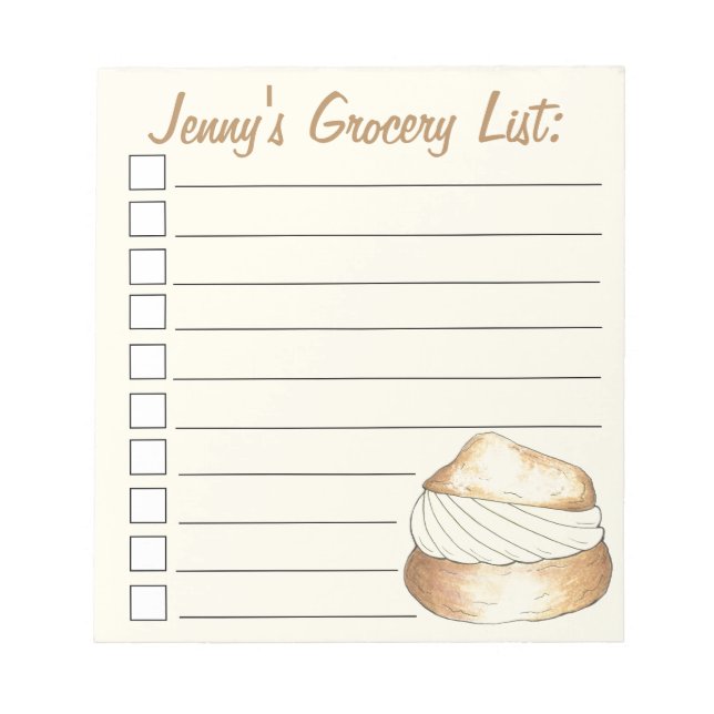 Bloc-note Cream Puff Pâtisserie Chef Épicerie Food Shopping  (Devant)