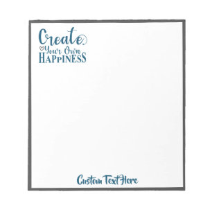 Bloc-note Créez votre propre citation de bonheur Blue Grey t
